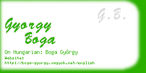 gyorgy boga business card