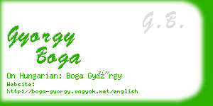 gyorgy boga business card
